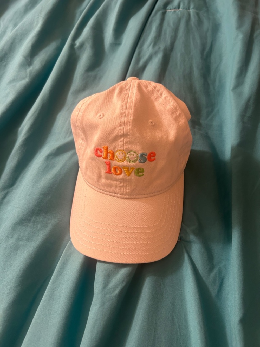 aerie Pastel Pink 'choose love' Embroidered Baseball Cap